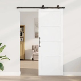 vidaXL Συρόμενη Πόρτα Χειροκίνητος Λευκό και μαύρο 78 x 211 εκ