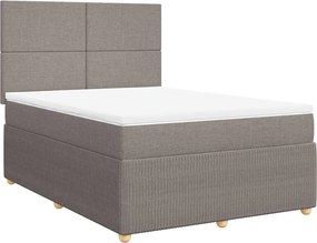 vidaXL Κρεβάτι Boxspring με Στρώμα Taupe 140x200 εκ. Υφασμάτινο