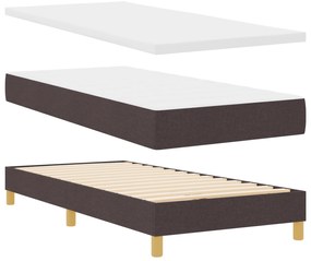 vidaXL Κρεβάτι Box Spring με Στρώμα Σκούρο Καφέ 80x200 εκ. Ύφασμα