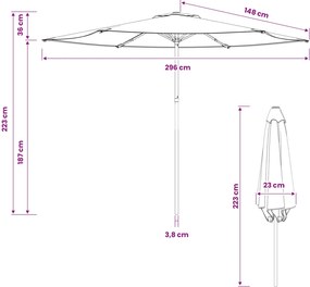 vidaXL Ομπρέλα Κήπου 300 x 300 cm Πολυεστέρας Ορθογώνιος