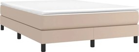 vidaXL Κρεβάτι Boxspring με Στρώμα Καπουτσίνο 140x200εκ.από Συνθ.Δέρμα