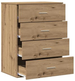 vidaXL Πλαϊνό γραφείο artisan δρυς 60 x 39 x 80 εκ Επεξεργασμένο ξύλο