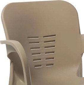 Καρέκλα - Πολυθρόνα Feast PP cappucino-αλουμίνιο γκρι 59x58x81 εκ.