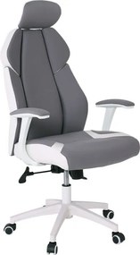 BF8300 Πολυθρόνα Γραφείου Διευθυντή, Microfiber Γκρι PU Άσπρο   1τμχ