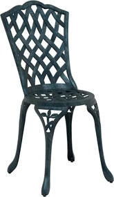 vidaXL Σερβίτσιο τραπεζιού κήπου 3 pcs Πράσινο Χυτό αλουμίνιο