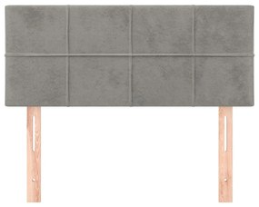 Κεφαλάρι Κρεβατιού Ανοιχτό Γκρι 90x5x78/88 εκ. Βελούδινο - Γκρι