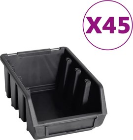 vidaXL Σκαφάκια Αποθήκευσης Σετ 96 τεμ. Κόκκινα/Μαύρα με Πάνελ Τοίχου