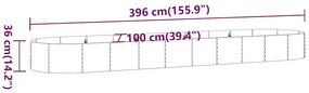 vidaXL Ζαρντινιέρα Ανθρακί 396x100x36εκ Ατσάλι με Ηλεκτρ. Βαφή Πούδρας