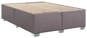 vidaXL Κρεβάτι Boxspring με Στρώμα Γκρι 140x190εκ. από Συνθετικό Δέρμα