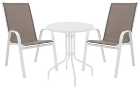 Intrahome Τραπεζαρία Vergo-Calan Intrahome 3τεμ λευκό μέταλλο Φ60x70εκ | SKU: INTRAPA-241111253