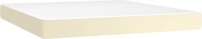 vidaXL Κρεβάτι Boxspring με Στρώμα Κρεμ 160x200εκ. από Συνθετικό Δέρμα