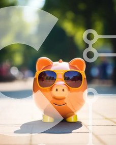 Intra Συλλεκτικό Ξύλινο Παζλ Plywood  4mm - Πορτοκαλί κουμπαράς με γυαλιά ηλίου Σε Ξύλινο Κουτί - Διαστάσεις: 10x10 cm – 25 κομμάτια