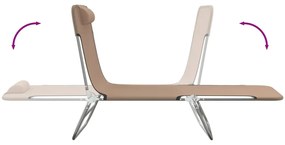 vidaXL Ξαπλώστρες Πτυσσόμενες 2 τεμ. Taupe από Textilene &amp; Ατσάλι