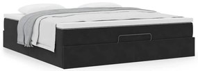 vidaXL Οθωμανικό κρεβάτι με στρώμα Μαύρο 160x200cm Velvet