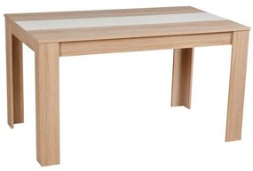 Τραπέζι Τραπεζαρίας DOMUS 135 Sonoma Oak - Λευκό 135x81x75εκ. 135x81x75 εκ.