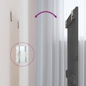 Κεφαλάρι Τοίχου Γκρι 82,5x3x60 εκ. από Μασίφ Ξύλο Πεύκου - Γκρι