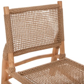 ΚΑΡΕΚΛΑ LONDER HM5986 ΞΥΛΟ TEAK ΣΕ ΦΥΣΙΚΟ ΚΑΙ ΣΥΝΘΕΤΙΚΟ RATTAN 63x77x77Υεκ. - HM5986