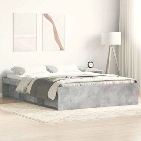 vidaXL Πλαίσιο Κρεβατιού Γκρι Σκυροδέματος 150 x 200 εκ. King Size