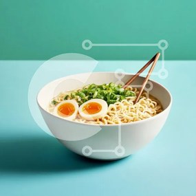 Intra Συλλεκτικό Ξύλινο Παζλ Plywood 4mm - Μπολ Ramen Noodles με μαλακά βραστά αυγά Σε Ξύλινο Κουτί - Διαστάσεις: 10x10 cm – 25 κομμάτια