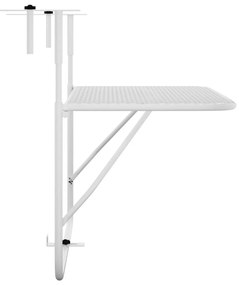 Τραπέζι Μπαλκονιού Λευκό 60x40 εκ. Ατσάλι - Λευκό