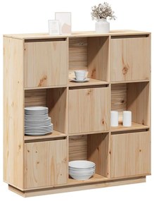 vidaXL Ντουλάπι Ψηλό 110,5 x 35 x 117 εκ. από Μασίφ Ξύλο Πεύκου