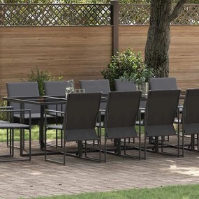 vidaXL Σέτ φαγητού για κήπο 15 pcs Μαύρο Ατσάλι