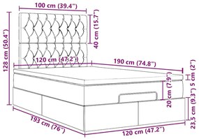 Οθωμανικό κρεβάτι με στρώματα Μαύρο 120x190cm Velvet - Μαύρο