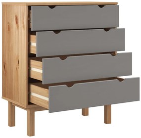 vidaXL Συρταριέρα OTTA Καφέ &amp; Γκρι 76,5x39,5x90 εκ. Μασίφ Ξύλο Πεύκου