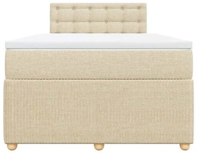 vidaXL Κρεβάτι Boxspring με Στρώμα Κρεμ 120x190 εκ. Υφασμάτινο