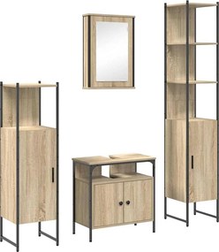 vidaXL Σετ Επίπλων Μπάνιου 4 pcs Δρύς Sonoma Επεξεργασμένο ξύλο