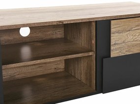 Τραπέζι Tv Berwyn 482, Ανοιχτό χρώμα ξύλου, Μαύρο, 148x40x40cm, 30 kg | Epipla1.gr