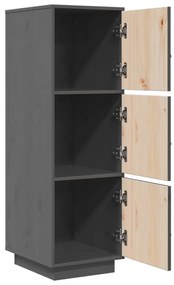 vidaXL Ντουλάπι Ψηλό Γκρι 34 x 40 x 108,5 εκ. από Μασίφ Ξύλο Πεύκου