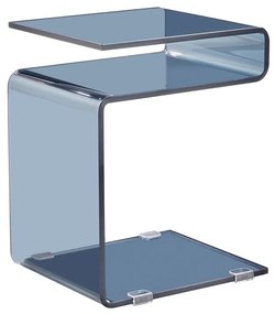 WOODWELL ΕΜ735,1GLASSER Smoke Τραπεζάκι Βοηθητικό Γυαλί 12mm 42x38x48cm ΕΜ735,1