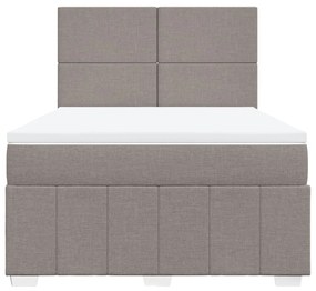 Κρεβάτι Boxspring με Στρώμα Taupe 140x190 εκ. Υφασμάτινο - Μπεζ-Γκρι