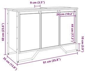 ΝΤΟΥΛΑΠΙ ΝΙΠΤΗΡΑ ΜΠΑΝΙΟΥ ΓΚΡΙ SONOMA 91X35X60 ΕΚ. ΕΠΕΞ. ΞΥΛΟ 848662