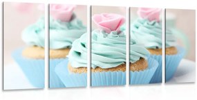 Εικόνα 5 μερών πολύχρωμα γλυκά cupcakes