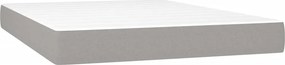 vidaXL Κρεβάτι Boxspring με Στρώμα &amp; LED Αν.Γκρι 140x190εκ. Υφασμάτινο