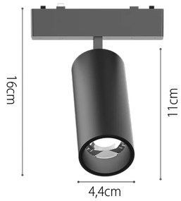 Φωτιστικό LED 9W 3000K για Ultra-Thin μαγνητική ράγα σε λευκή απόχρωση D:16cmX4,4cm (T03701-WH) - T03701-WH