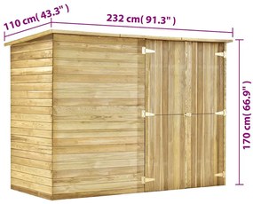 Αποθήκη Κήπου 232 x 110 x 170 εκ. από Εμποτισμένο Ξύλο Πεύκου 46363