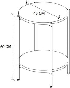 Τραπεζάκι βοηθητικό Argento Megapap χρώμα ανθρακί 43x43x60εκ.