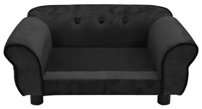 vidaXL Καναπές - Κρεβάτι Σκύλου Μαύρος 72 x 45 x 30 εκ. Βελουτέ
