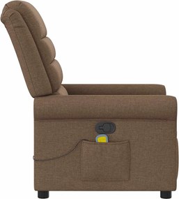 vidaXL Πολυθρόνα Μασάζ Ανακλινόμενη Καφέ Υφασμάτινη