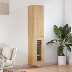 vidaXL Μπουφές Sonoma δρυς 34,5 x 34 x 180 εκ. από Επεξεργασμένο Ξύλο