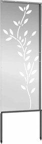 vidaXL Οθόνη Ιδιωτικότητας Κήπου Floral Ασημί 50 x 140 εκ