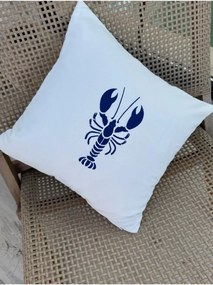 Stewehome Μαξιλαροθήκη με κέντημα αστακού Λευκό 45x45 cm