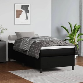 vidaXL Πλαίσιο Κρεβατιού Boxspring Μαύρο 90x190 εκ. Συνθετικό Δέρμα