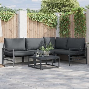 vidaXL Σετ Καναπέ Κήπου 4 pcs Ανθρακί Ατσάλι