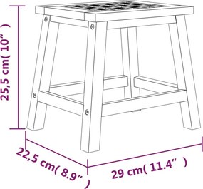 vidaXL Σκαμπό 29x22,5x25,5 εκ. Μασίφ Ξύλο Καρυδιά