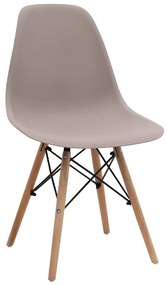 Καρέκλα τραπεζαρίας Nova Megapap PP cappuccino - ξύλινο φυσικό πόδι 46x51x80εκ.