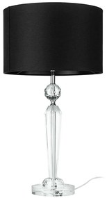 Φωτιστικό Επιτραπέζιο Pasiano 1 390158 Φ35x64cm 1xE27 40W Black-Clear Eglo Steel,Fabric,Glass